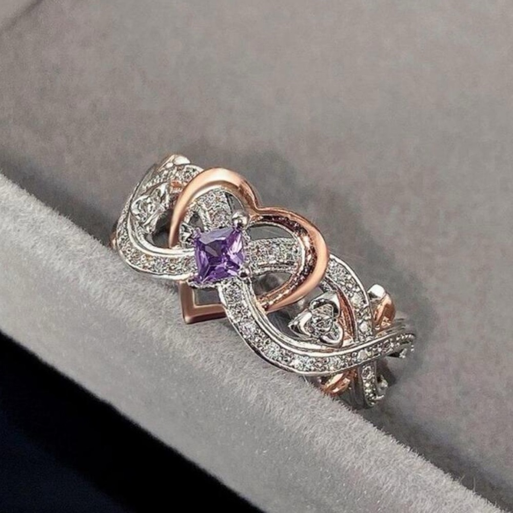 HEART BRIDAL RINGS SIZE 7 - Picture 3 of 4